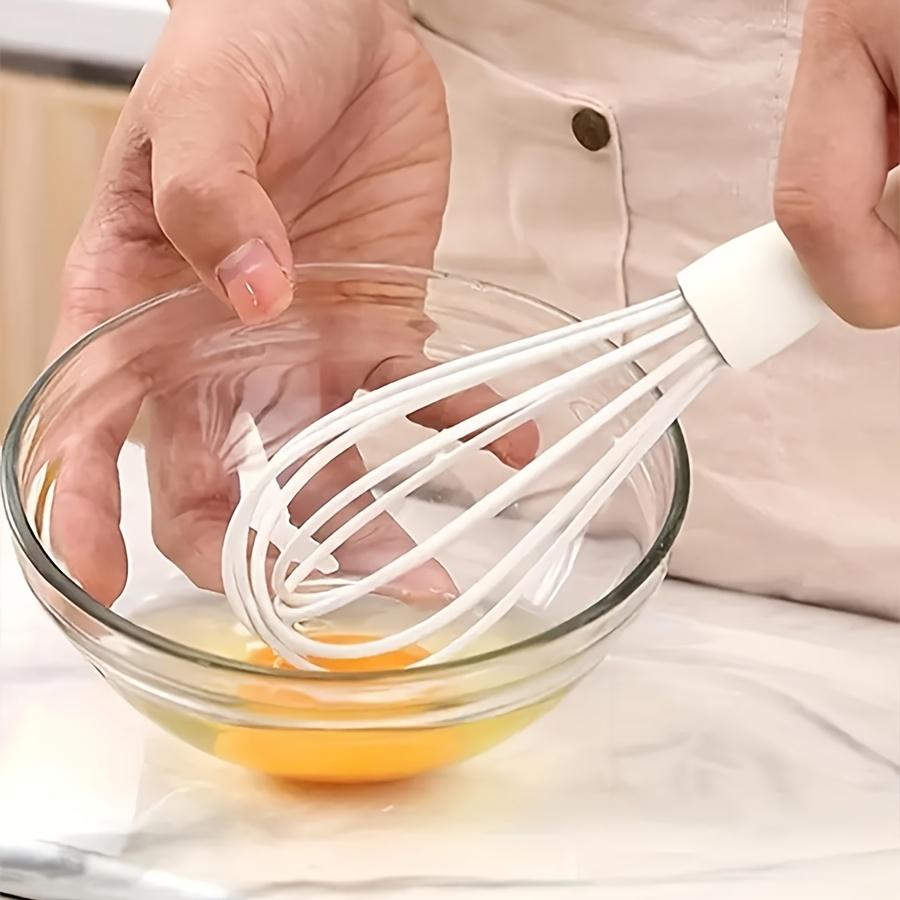 White Manual Silicone Whisk Hand-Held Baking Mixing Tool Baking Tool Set Cooking Kitchen Tools