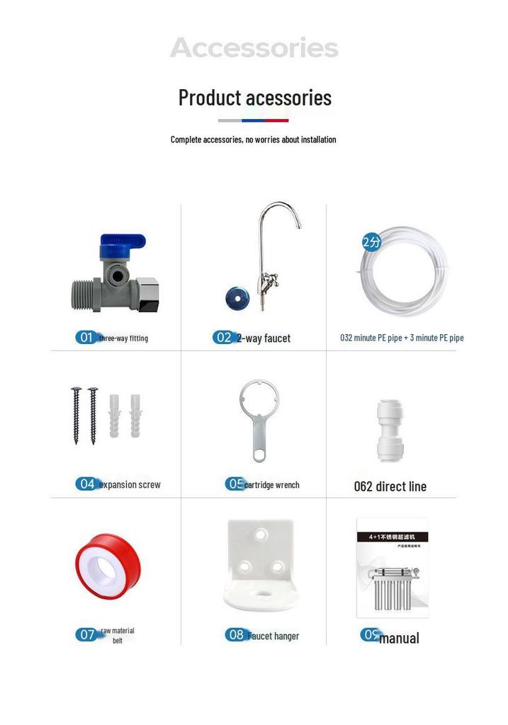Five-Stage Stainless Steel Whole House Ultrafiltration Water Purifier for Direct Drinking