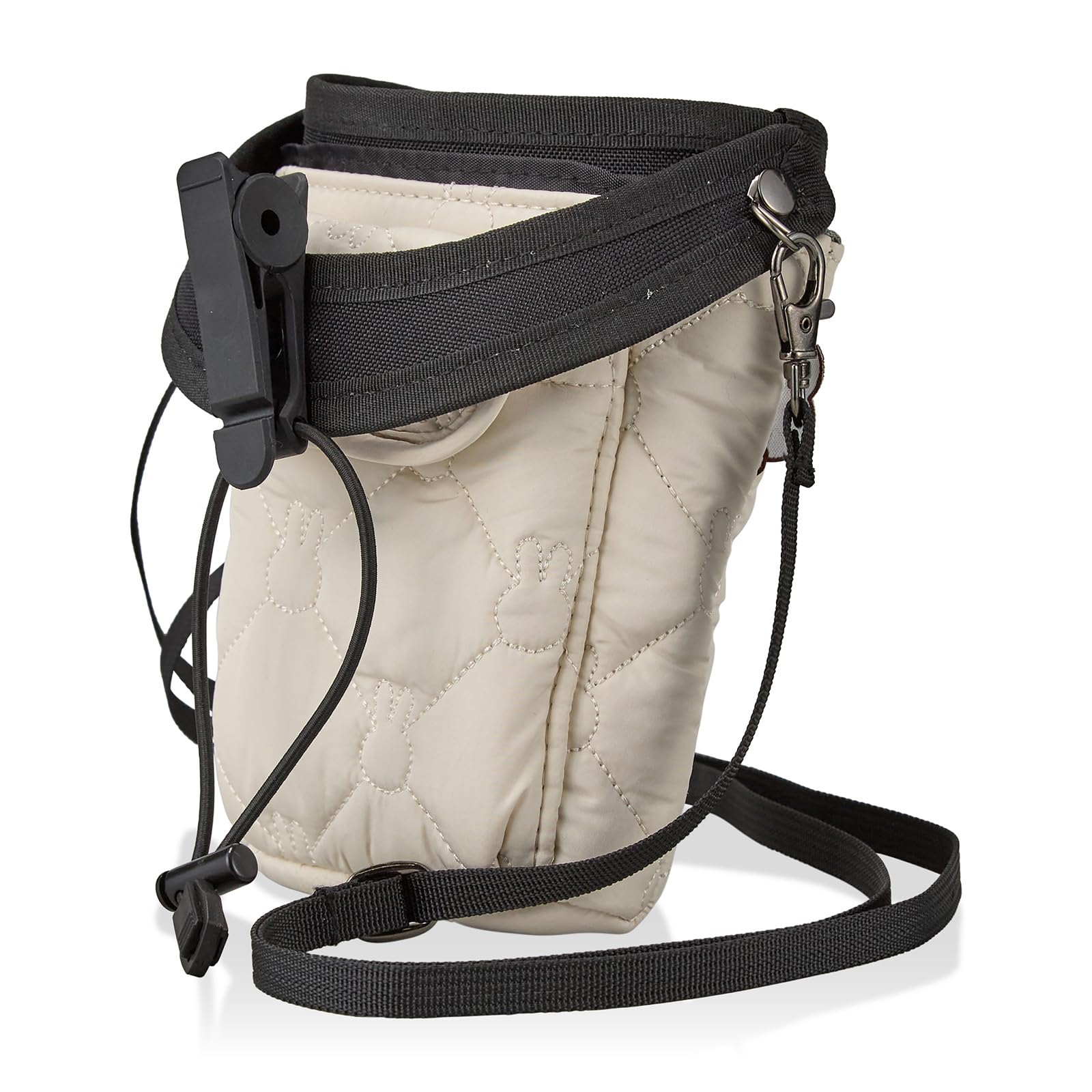 

Quilted cup holder with clip that can be easily attached anywhere Mini shoulder bag with charm Miffy Ivory quilting [Hapitas] Women s B302.