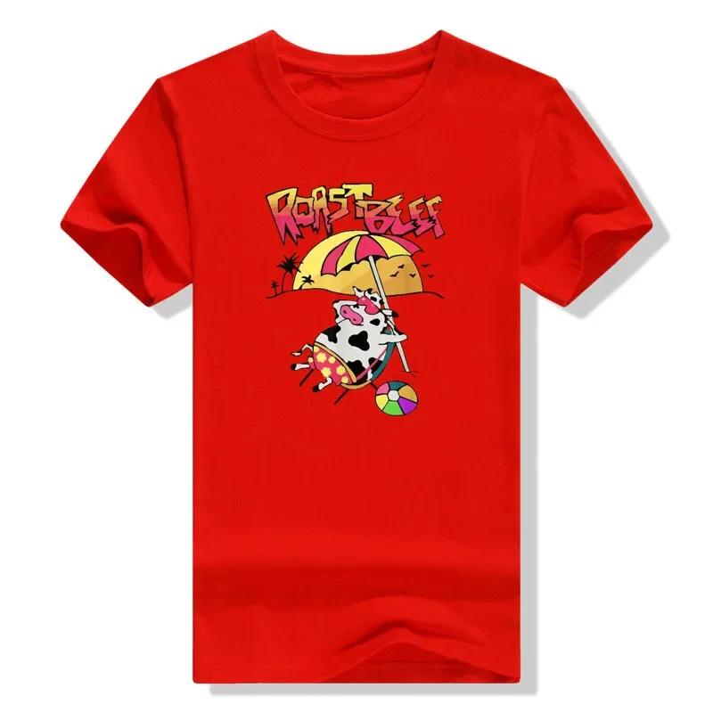 Смешная мультяшная футболка для барбекю, милая, уличная, отпускная, для вечеринки, Stranger, Дастин, Любовь к ростбифу, Пляжная, Корова, Пародия на ТВ Футболка S