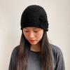 Solid Color Knitted Woolen Hat Elastic Flower Beanie Hat Sweet Winter Warm Hat  Women