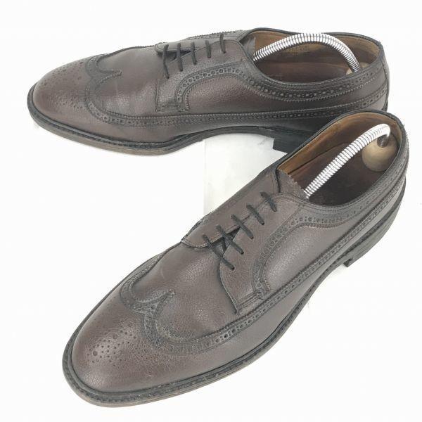 

TOPFLITE Vintage 90s Before Goodyear Heavy Leather Long Wingtip 28 Brown Dress Shoes Business(USED)