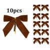 10PCS Velvet Bows for Christmas Tree Decor Wreath Garland Velvet Bow with Twist Tie Ribbon Ornament Diy Craft Holiday Wrapping Decorations