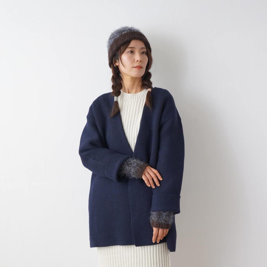 Knitting Kit Fluffy Hat Brown #7-9 2.