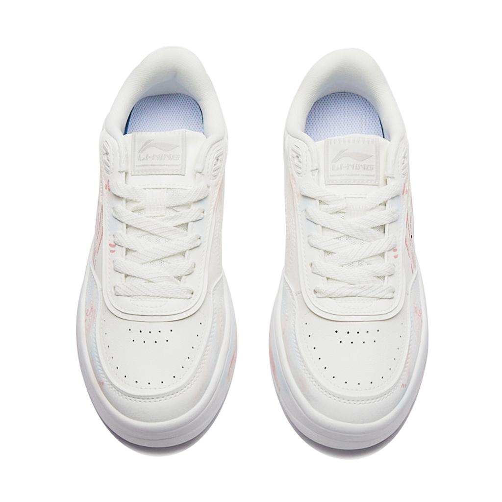 Li Ning Sourdough Slip Resistant Abrasion Resistant Low Top Skateboard Shoes Women's Pink Blue AGCU112-6(Team15-)