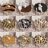60-120cm Leopard Print Table Cover Animal Fur Texture Home Decor Dining Table Protector Oil Proof Waterproof Table Cloth