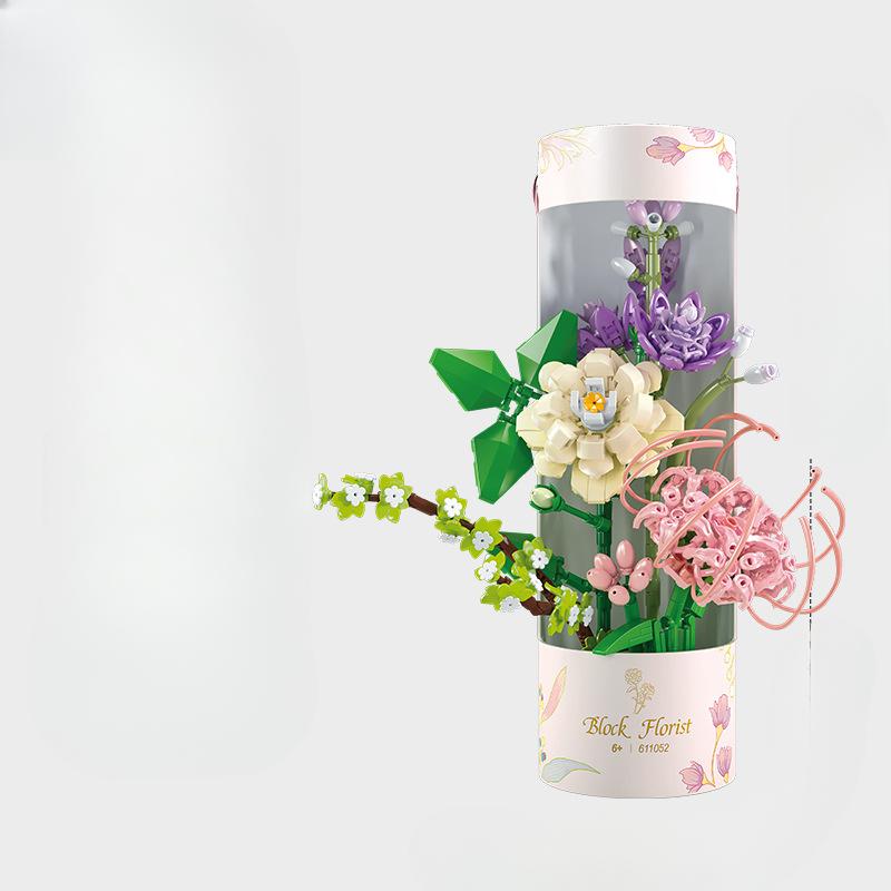 

Строительный блок Цветочная трубка совместима с девочками, мелкими частицами, образовательными собранными игрушками своими руками 12*31*16.5cm