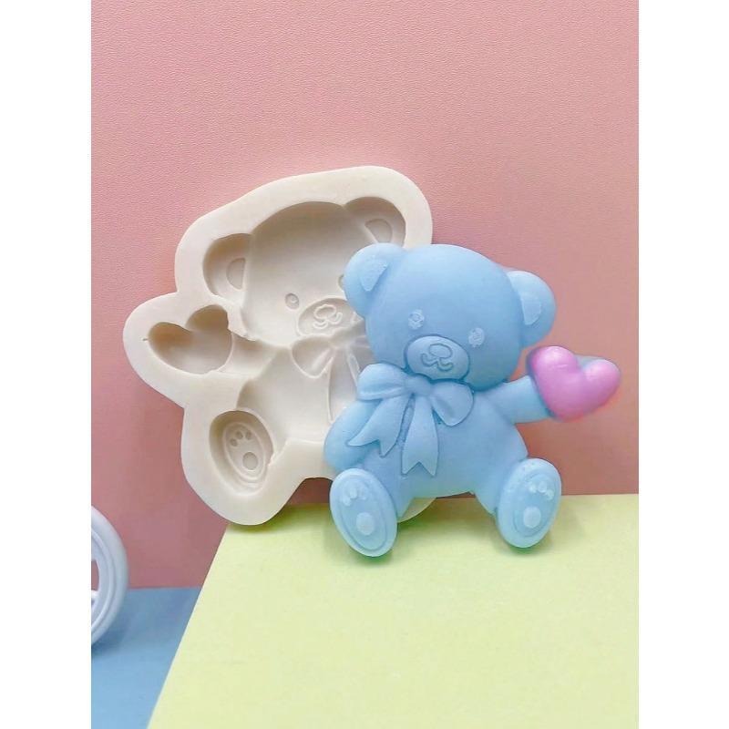 

Heart-Shaped Teddy Bear Silicone Mold one-size серый