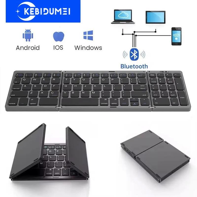 Wireless Folding Keyboard Bluetooth Keyboard with Numeric Keypad For Windows Android IOS Phone Travel Computer Mini Keyboard
