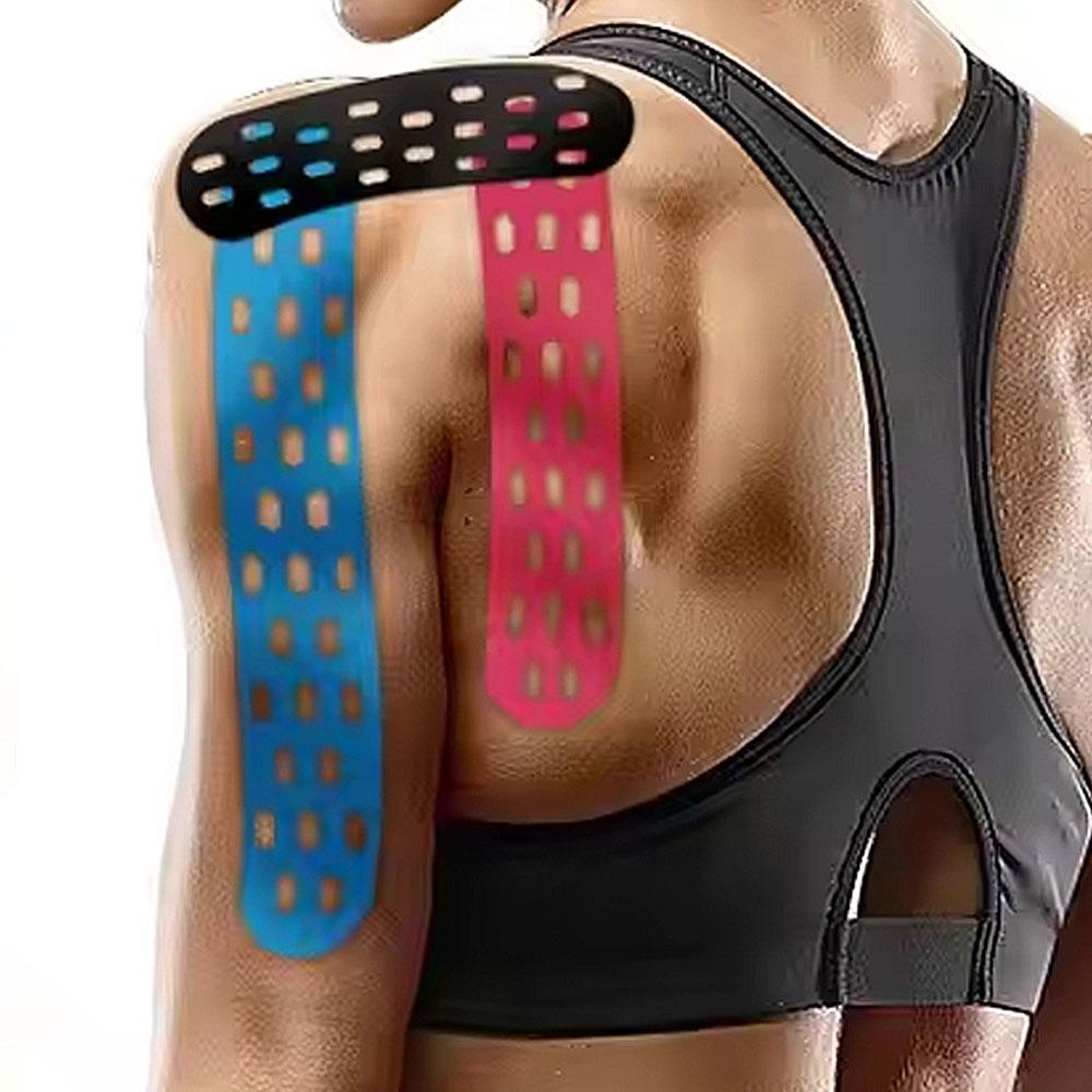 1 Roll Cotton Waterproof Kinesiology Tape For Sports Pain Relief Support Recovery Therapeutic Punch Hole Design