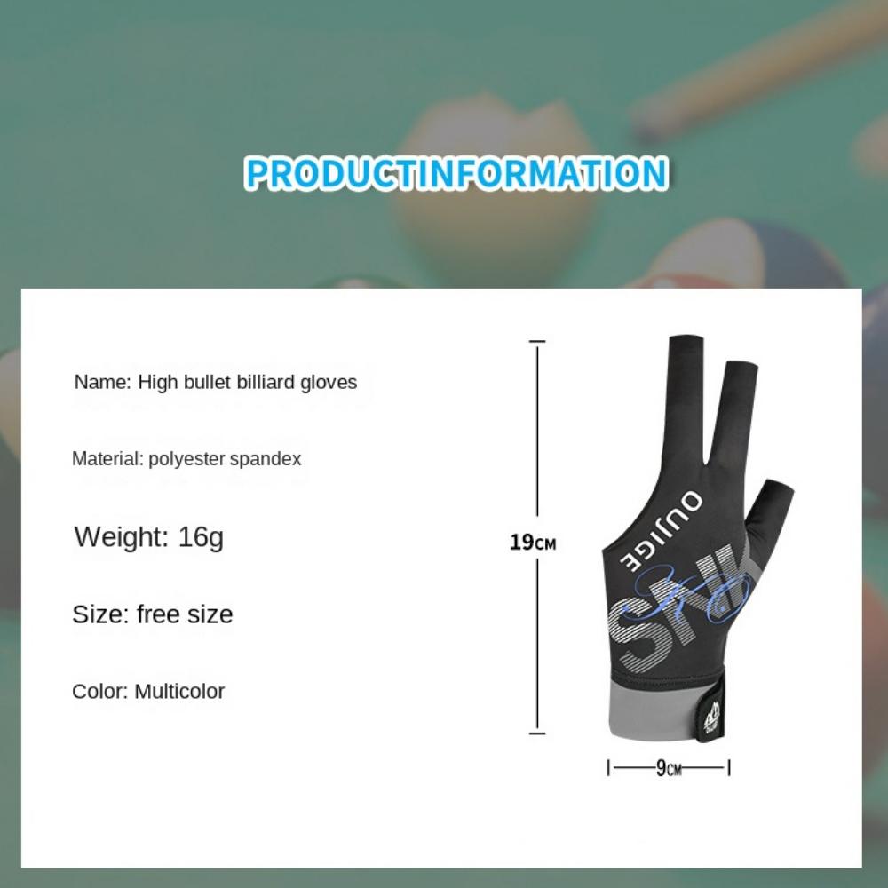 Wear-resistant Left Hand Billiards Gloves Three Finger Billiard Training Gloves  Training Equipment