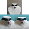 Vintage Red Velvet Heart Pendant Necklace For Women With Gothic Style And Irregular Chain