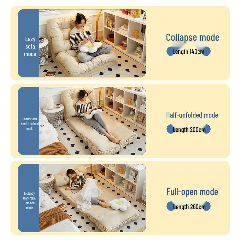 Reclining Tatami Chair: Foldable Single Sofa for Bedroom or Balcony