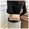 Simple Street Style Faux Leather Shoulder Bag, Adjustable Strap Crossbody Square Purse for Women