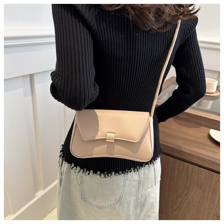 Simple Street Style Faux Leather Shoulder Bag, Adjustable Strap Crossbody Square Purse for Women