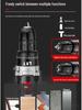 Dual Speed Industrial-Grade Cordless Impact Drill, Rechargeable Electric Screwdriver with Lithium Battery for Household and Multifunctional Use