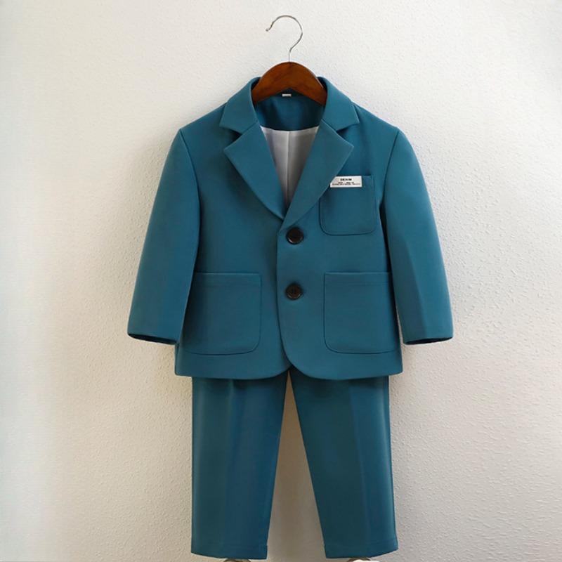 Suit for Boys Spring Casual Children School Uniform Outfits Handsome Kids Host Performance Costume 2-11 Years Boy Birthday Blazers Set