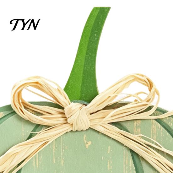 Multi Color Fall Ornaments 3Pcs Autumn Pumpkin Ornaments,Rustic Wooden with Hemp Rope Bow Harvest Table Decor for Farmhouse Seasonal Home Thanksgiving