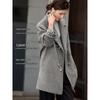 XWI Women's Retro Dark Twill Double-sided Wool Coat