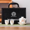 Su's Hand-painted Ice Jade Porcelain Gaiwan Tea Set Gift Box