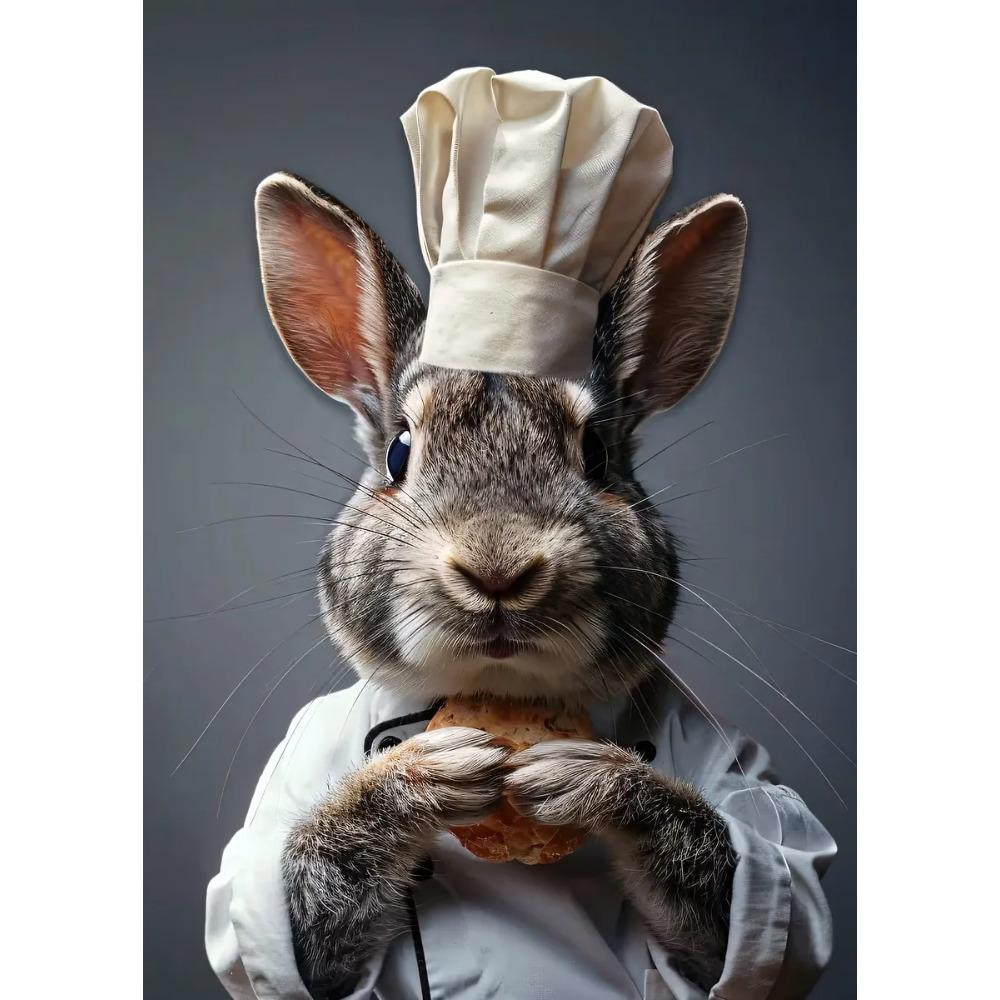 Interesting Rabbit Professional Portrait Posters Game Chef Hero Modern Prints Canvas Wall Art Pictures Home Living Room Decor