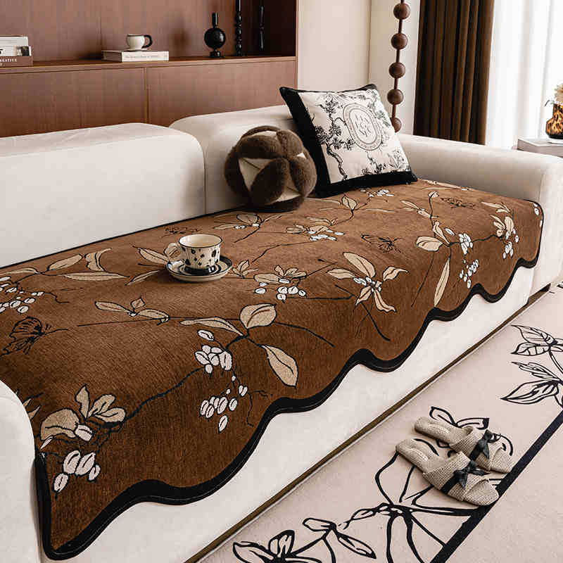 

Light Luxury High-End Special-Shaped Sofa Cushion New Sofa Cushion Cloth One-Piece Straight Non-Slip Sofa Seat Cushion 90*70cm