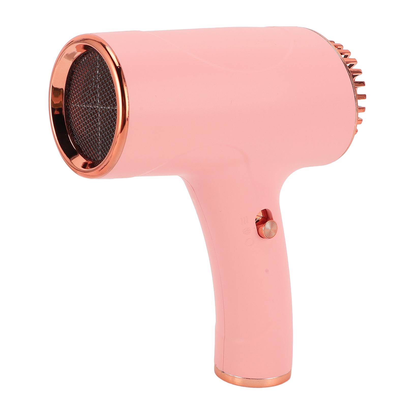 

Фен с отрицательными ионами ABS, тихий портативный фен для волос с горячим и холодным ветром для дома, путешествий, общежития розовый