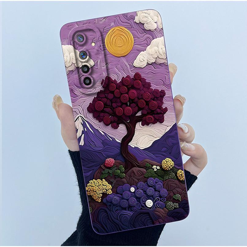 For Realme 6 Phone Case Realme 6s Cover Fashion Simplicity Oil Painting Flower Soft Liquid Silicone Shell For Realme 6 Pro Funda