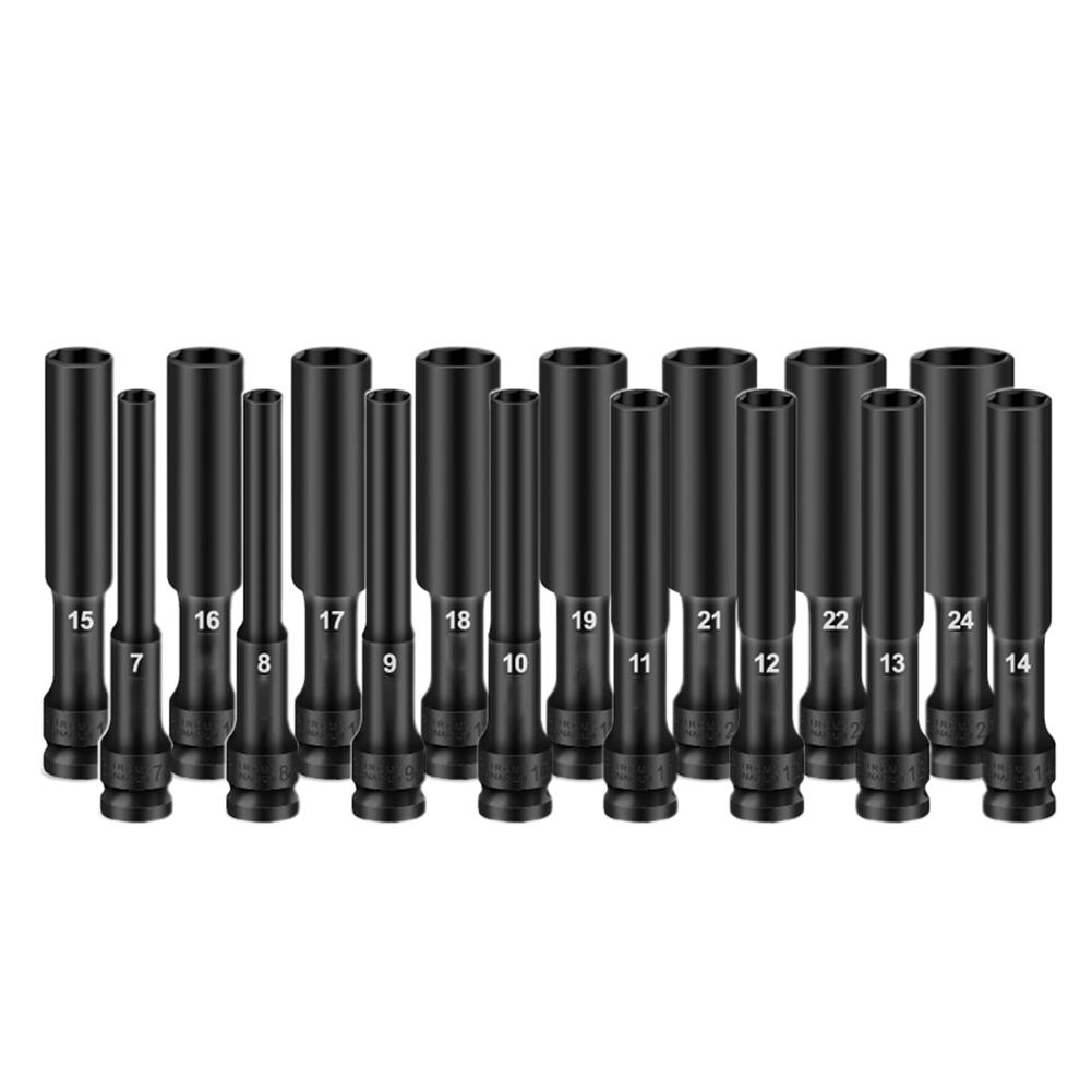 1pcs 1/2 Drive Socket  Wrench Hex Socket Head 8-24mm Adapter Spanner Converter For AC Electric Wrench Pneumatic Air Tool