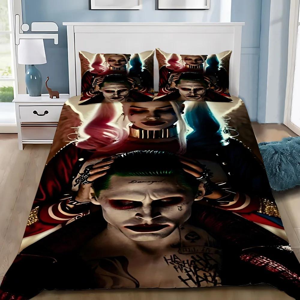H-Harleys Q-Quinns Joker Duvet Cover Pillowcase Bedding Set Adult Boy Girl Bedroom Decoration Children Single Double Large Size