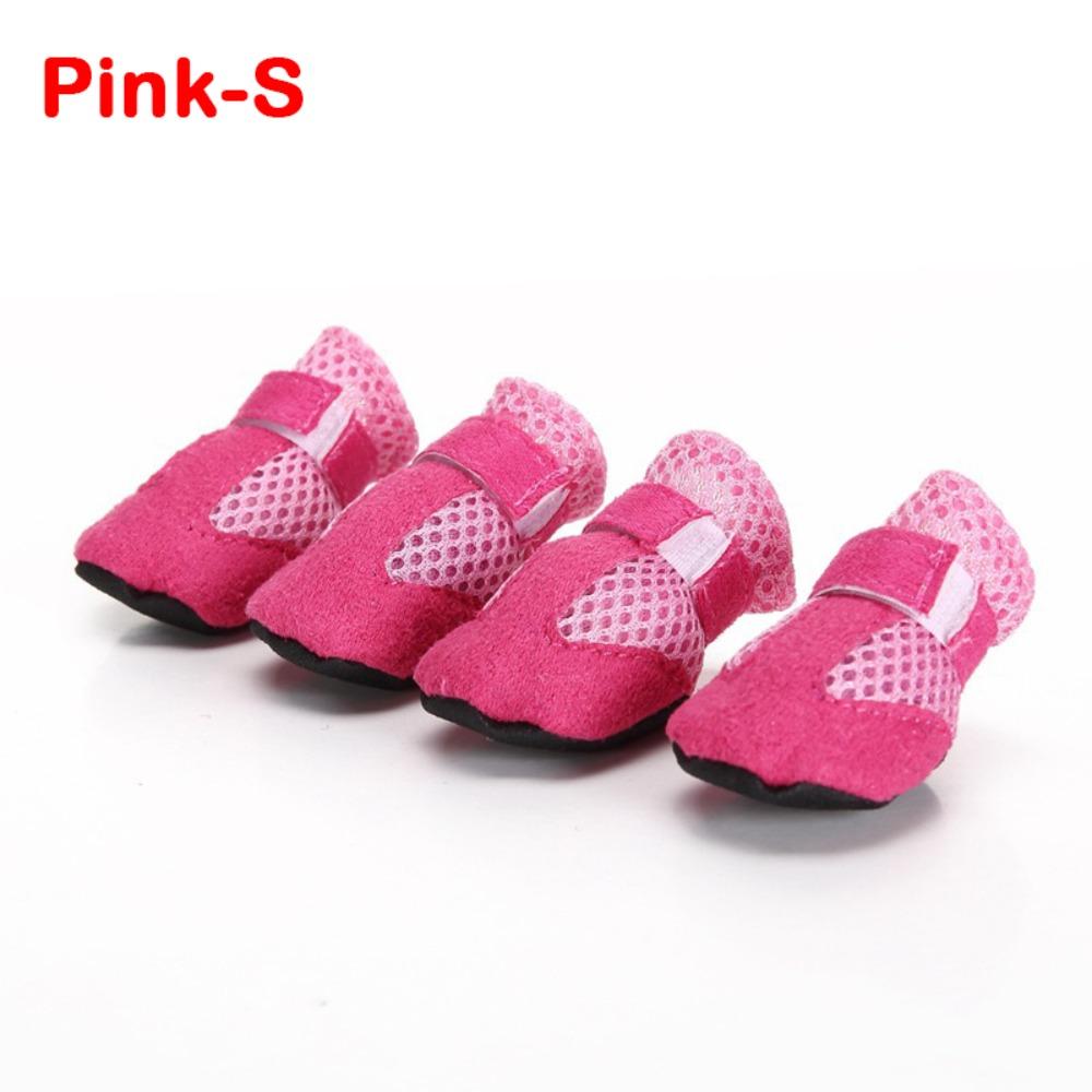 4pcs/set Soft-soled Dog Shoes Mesh Pet Sandals New Poodle Dog Shoes for Small Dogs Puppies