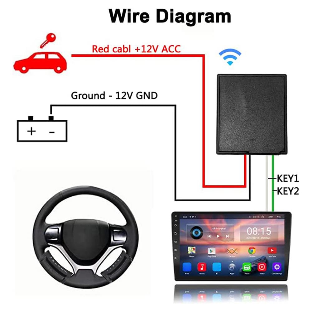 

Remote Control Steering Wheel On/Off Button Wireless Steering Wheel Multifunction Key Battery Operated 6 Buttons for Auto Truck China Mainland