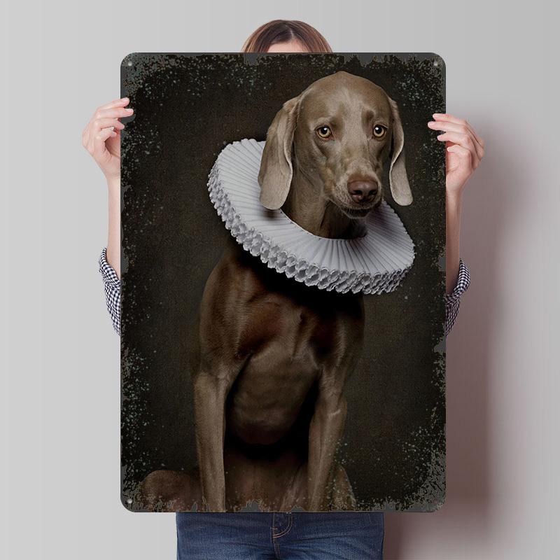 

Renaissance Dog Tin Plaque Poster Customized Wall Art Retro Vintage Metal Signs for Man Cave Room Ornaments Gamer Decoration 7.9x11.8In(20x30cm)