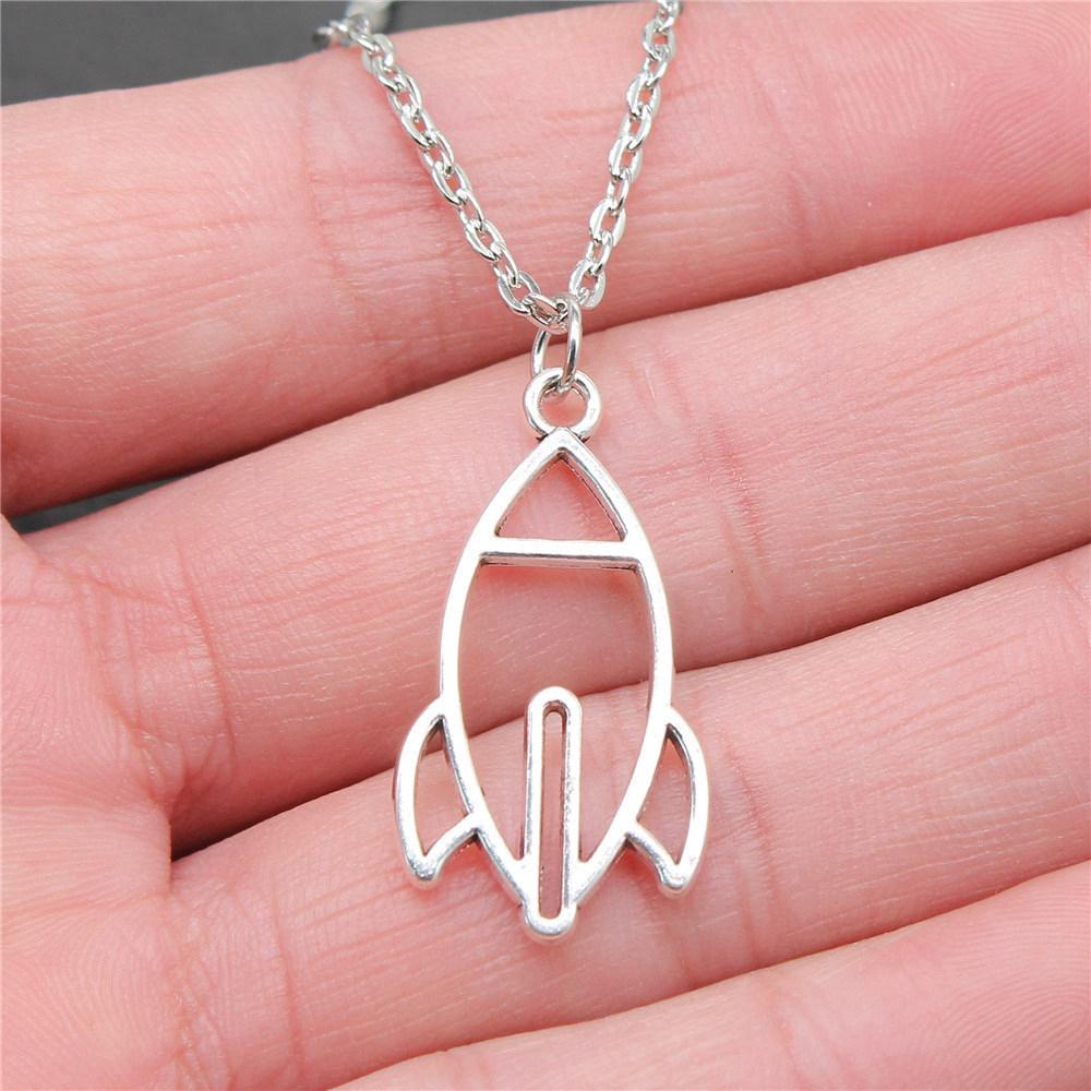 Halskette am Hals 43cm Kette Raumfahrt Reise Kinderschmuck Materialien QN066