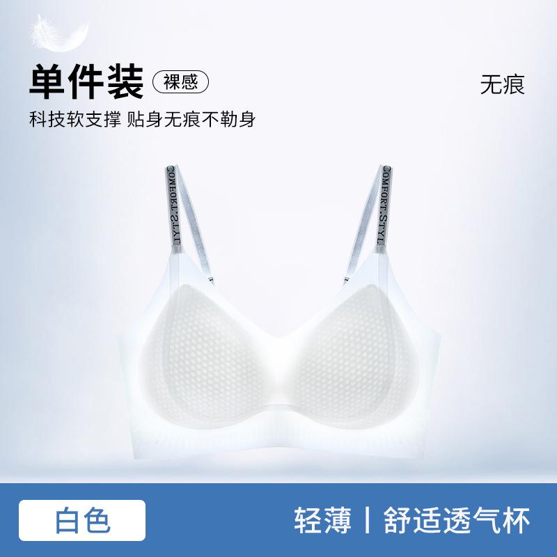 Alphabet shoulder strap, light ice-feeling and seamless, sub-breasts, breathable back bra cover, summer