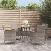 Vidaxl 5-Cz. Garden Furniture Set With Cushions, Grey, Poly Rattan