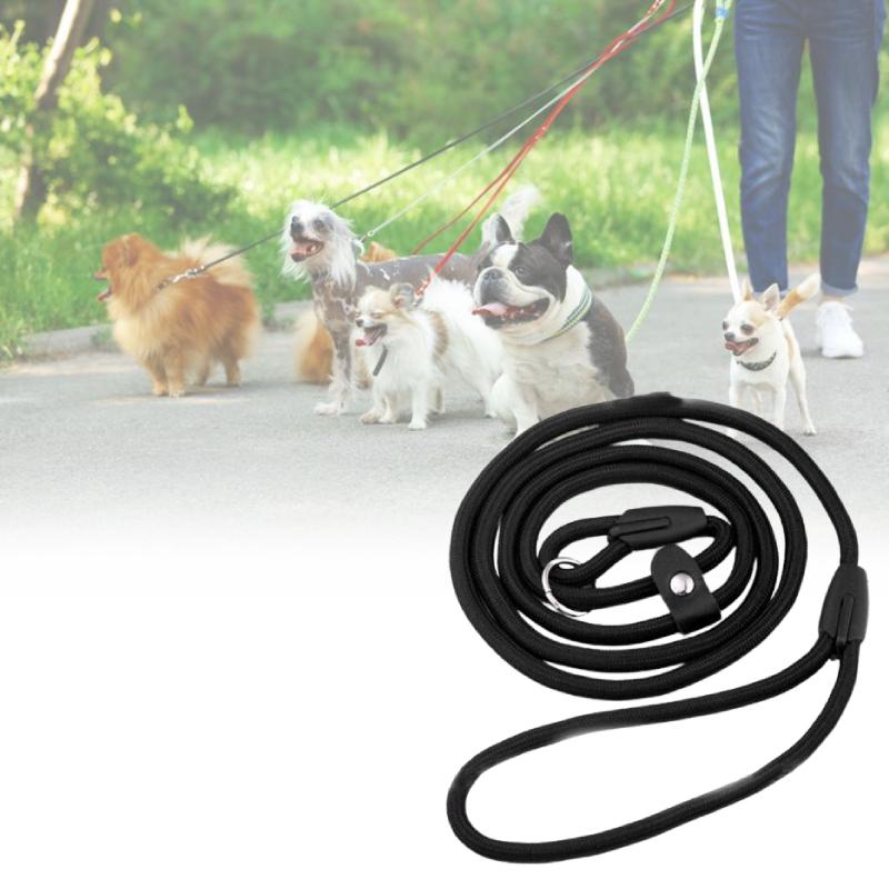 Nylon Leash Pet No Collar Needed Adjustable Length 120cm For Dogs Durable Black