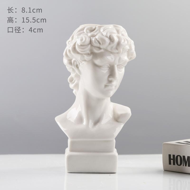 New Nordic Ins Creative Ceramic Vase Dry Flower Ornaments Art Face Flower Ornaments Living Room Home Soft Decorations Ornaments