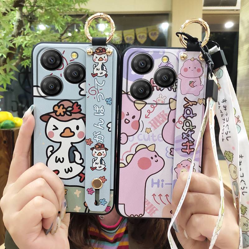 Wristband Silicone Phone Case For Blackview Shark9 5G Back Cover Cute Anti-knock Wrist Strap Lanyard Durable Anti-dust