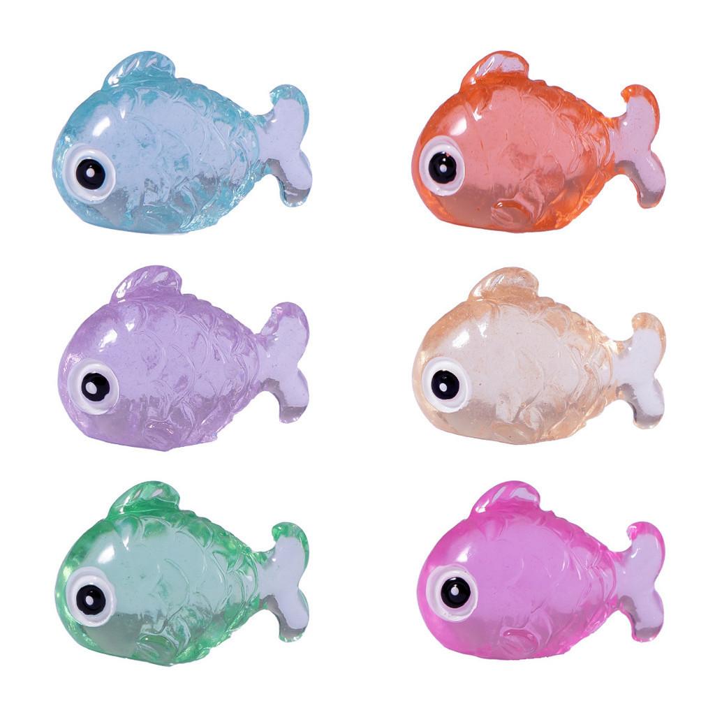 Vibrant Glowing Fish Resin Ornament Cartoon Style For Desktop And Terrarium Decor