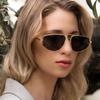 Lightweight Comfortable Durable High Quality High End Retro Trendy Alloy Metal Oval Shaped Female For Both Sun Glasses