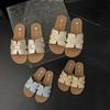 Fashion Fairy Style Skirt Fashion One-word Slippers Female Summer Wear 2025 New Versatile Flat-bottomed Cool Slippers