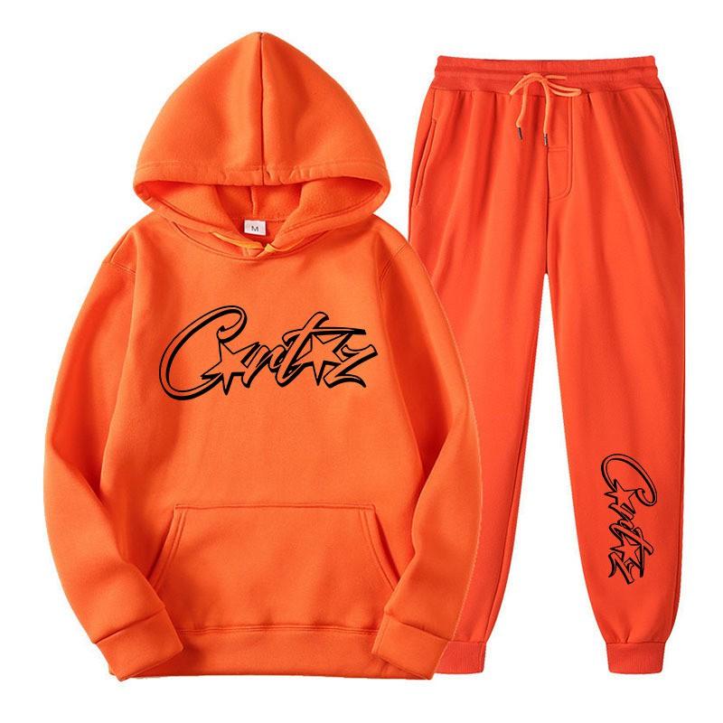 Set Felpa Invernale Unisex Con Grafica Monocromatica Audace Vestibilità Larga Streetwear Tuta per Adolescenti