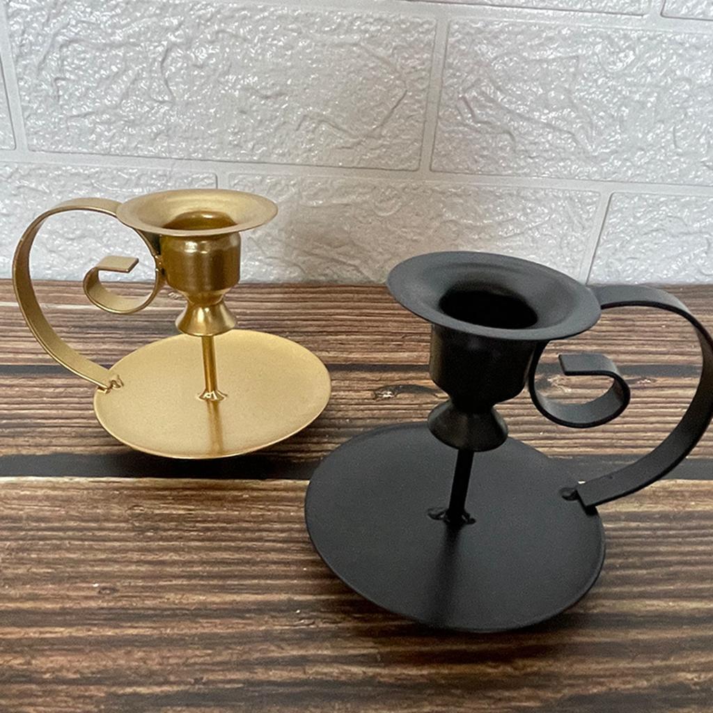 Matte Black Iron Taper Candle Holder for Taper Candles Single Head Candlestick for Wedding Dinning Party Table Candelabra