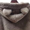 Cute Rabbit Ear Hood Winter Women Hoodies Warm Plush Sweatshirt Long Sleeve Casual Tops Autumn Winter