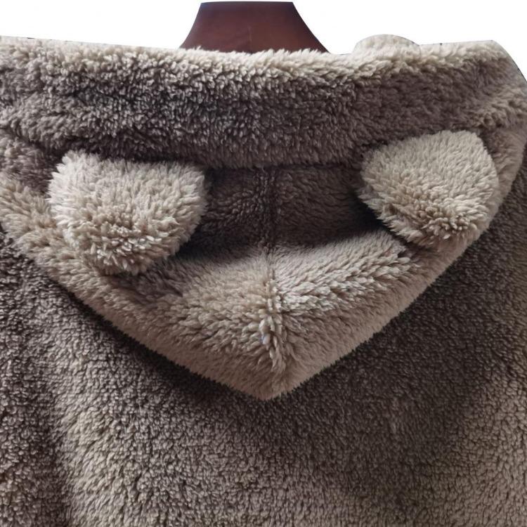 Cute Rabbit Ear Hood Winter Women Hoodies Warm Plush Sweatshirt Long Sleeve Casual Tops Autumn Winter