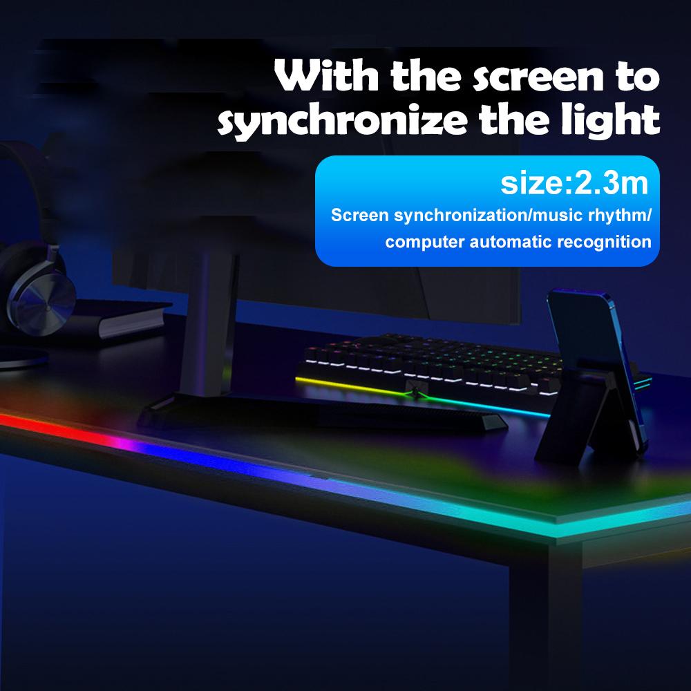 

RGBIC игровая лента, контурный свет, 2,3 м, неоновые гирлянды, управление через приложение, синхронизация музыки, декор стен для игровой комнаты