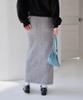 Titibait Feather Skirt AEJR5054 Free Size Gray Lamé Women's