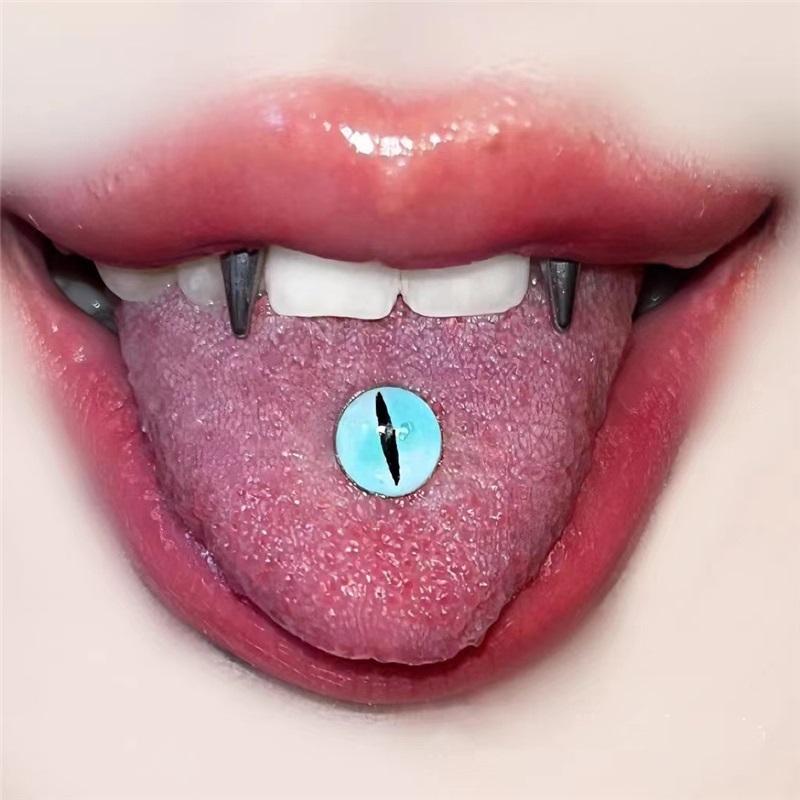 Ins Sweet Cool Cute Tongue Stud Glue Gradual Change Magic Eye Tongue Rings Helix Piercing for Hot Girl Piercing Jewelry
