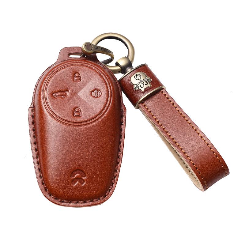 NIO EC6/ES6/ES8 Genuine Leather Key Case with Cowhide Shell & Buckle